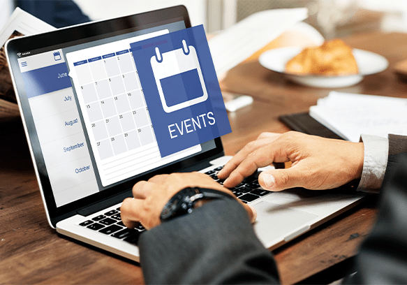 User managing events, invites, and attendee tracking on a dashboard.